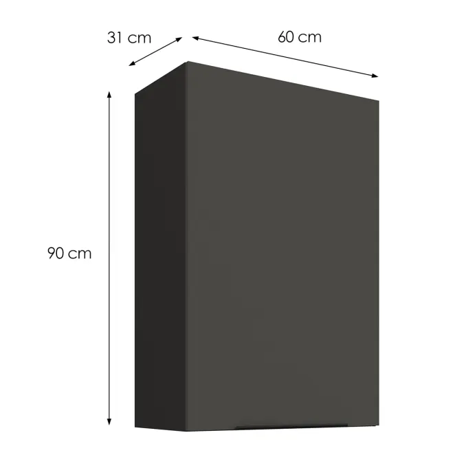 Kuchynská skrinka Aria-GR/BL anti fingerprint 60G-90 1F
