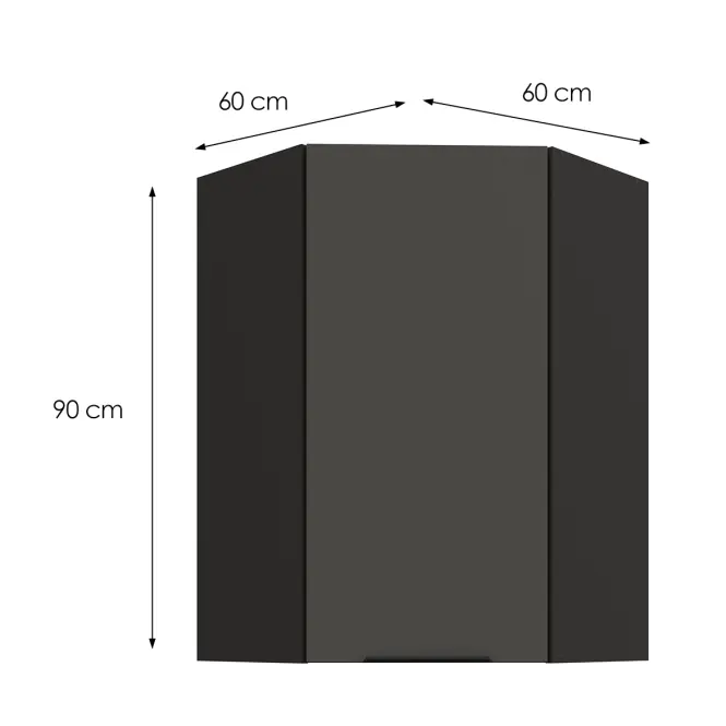 Kuchynská skrinka Aria-GR/BL anti fingerprint 60X60 GN-90 1F (45°),3
