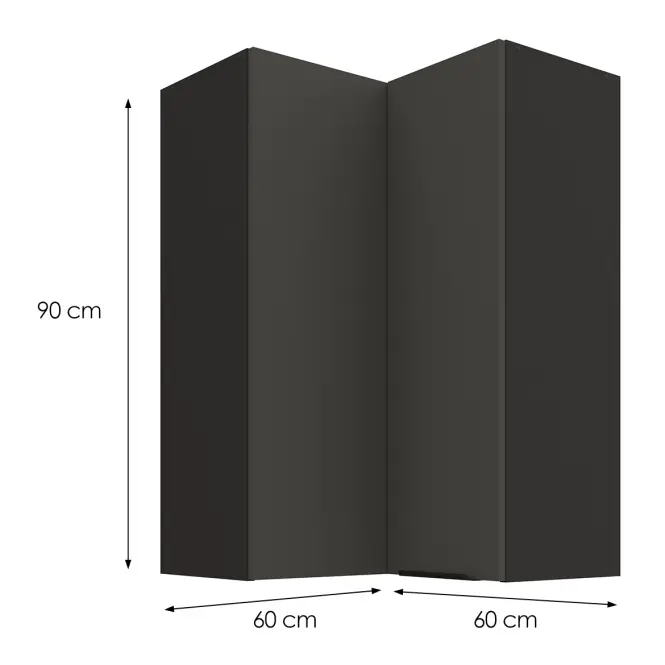 Kuchynská skrinka Aria-GR/BL anti fingerprint 60X60 GN-90 2F (90°),3