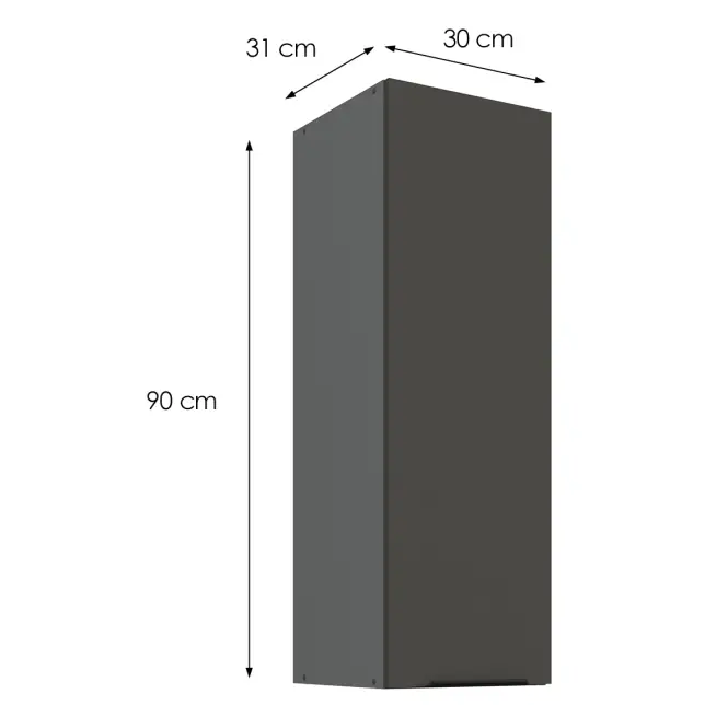 Kuchynská skrinka Aria-GR/ANT anti fingerprint 30G-90 1F,3