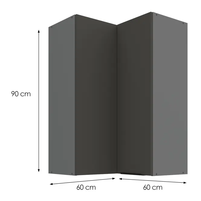 Kuchynská skrinka Aria-GR/ANT anti fingerprint 60X60 GN-90 2F (90°),3