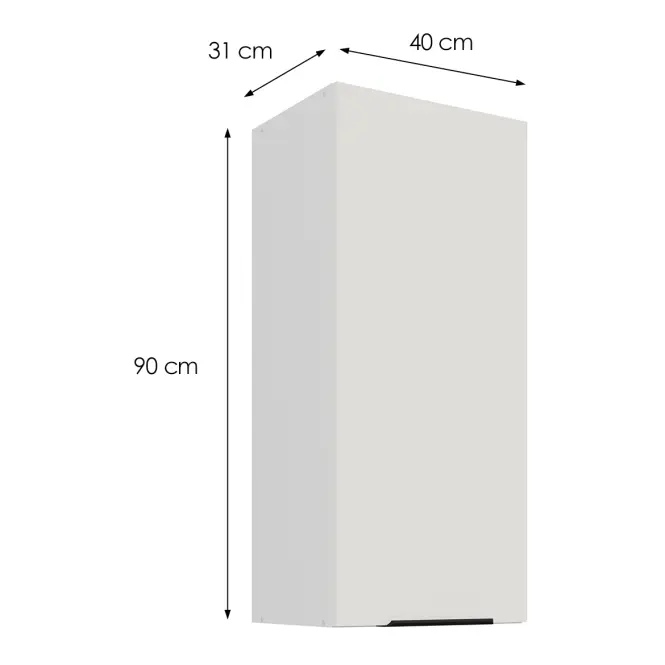 Kuchynská skrinka Aria-WH/WH anti fingerprint 40G-90 1F,3