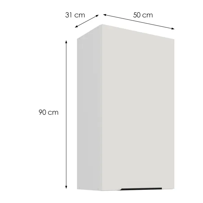 Kuchynská skrinka Aria-WH/WH anti fingerprint 50G-90 1F,3