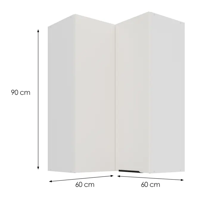 Kuchynská skrinka Aria-WH/WH anti fingerprint 60X60 GN-90 2F (90°),3