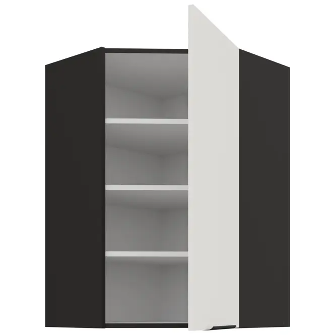 Kuchynská skrinka Aria-WH/BL anti fingerprint 60X60 GN-90 1F (45°),2