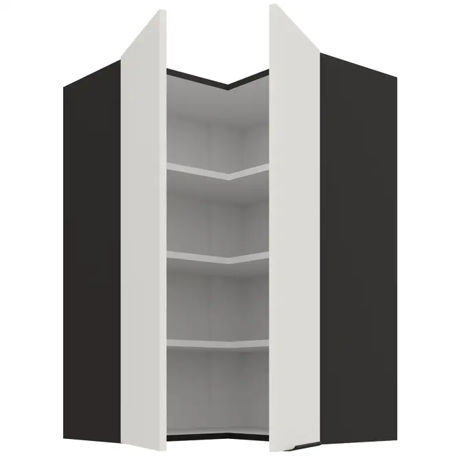 Kuchynská skrinka Aria-WH/BL anti fingerprint 60X60 GN-90 2F (90°),2