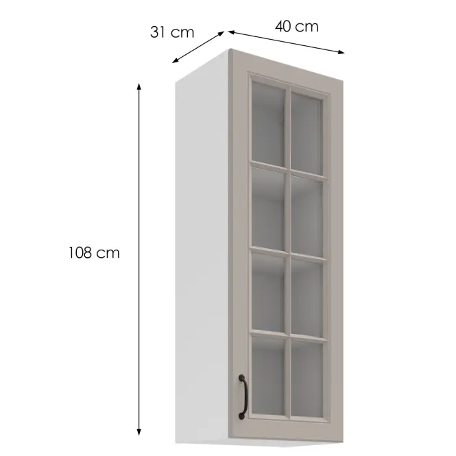 Kuchynská skrinka Stilo claygrey/biela 40GS-108 1F,3