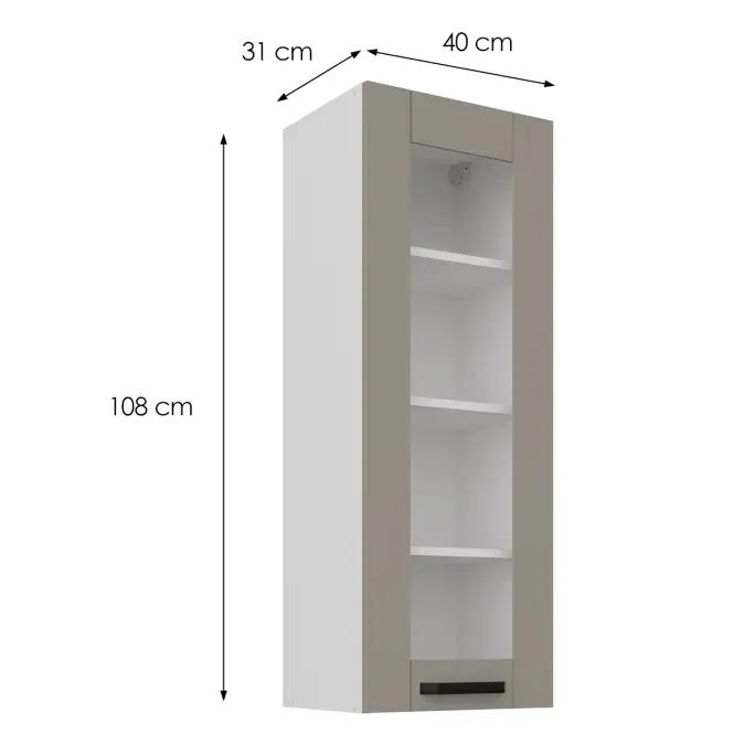 Kuchynská skrinka Luna claygrey/biela 40GS-108 1F,2
