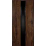 Dvere vchodové Neptun 90 L orech čierna inox/grafitové