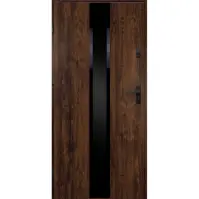Dvere vchodové Neptun 90 L orech čierna inox/grafitové