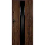 Dvere vchodové Neptun 90 P orech čierna inox/grafitové