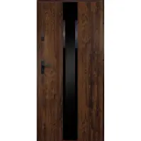 Dvere vchodové Neptun 90 P orech čierna inox/grafitové