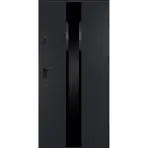 Dvere vchodové Neptun 90 P antracit čierna inox/grafitové