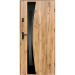 Dvere vchodové Asteria 90 P dub sonoma čierna inox/grafitové