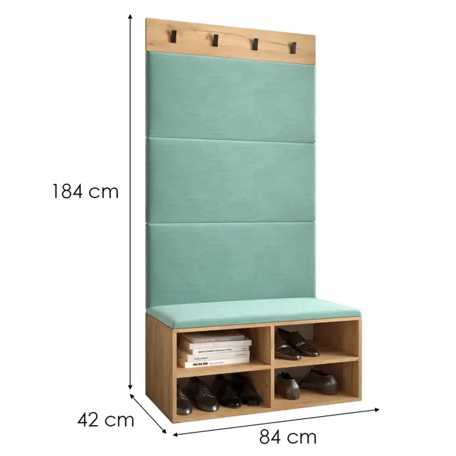 Predsieňový nábytok Miro dub craft panel mätový,2