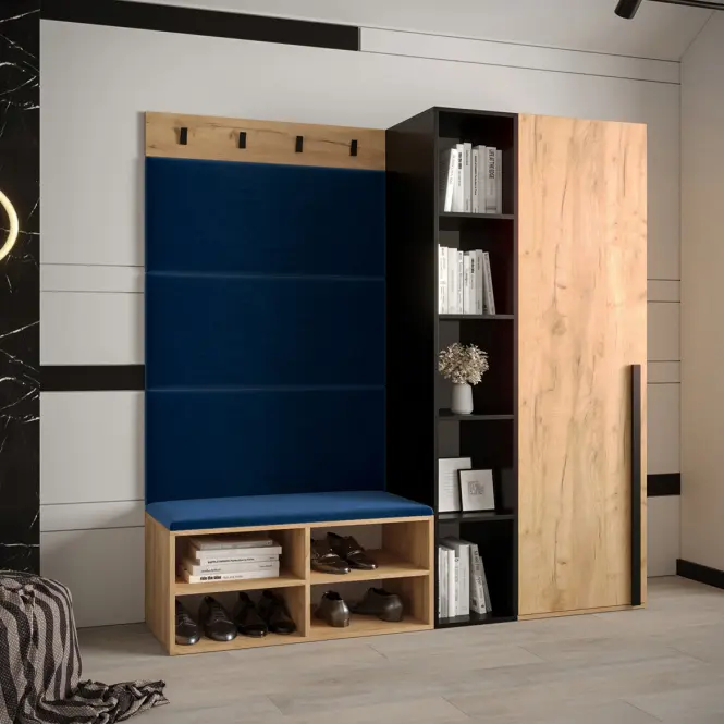 Predsieňový nábytok Miro dub craft panel modrá,4