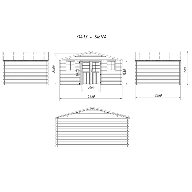 Záhradný domček 4.95x3.58 m 71413,5