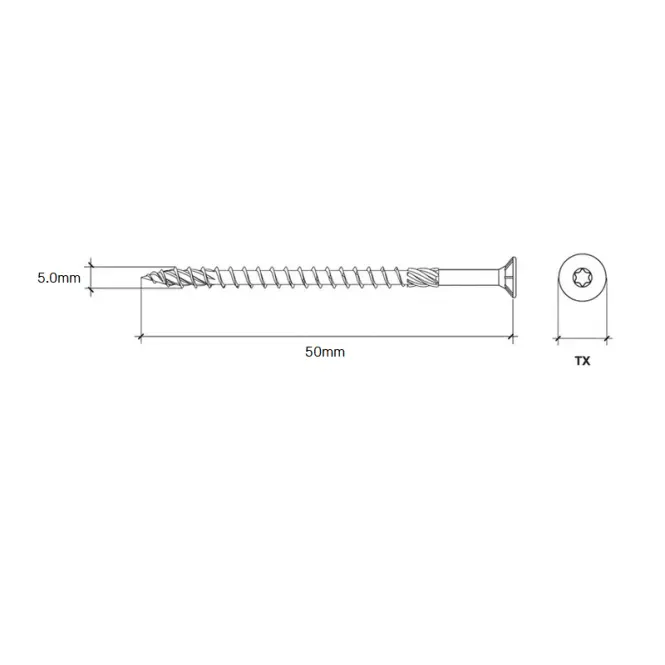 Konštrukčná Skrutka Master So Zápustnou Hlavou Torx 5.0×50 L70,2