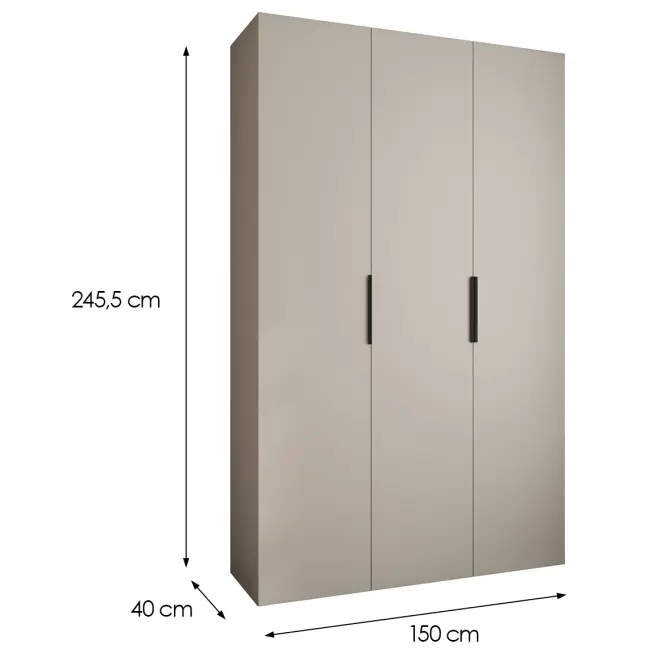 Skriňa Como 4-150 (40) kašmír/čierna
