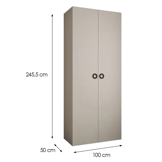 Skriňa Como 1-100 (50) kašmír/čierna,2