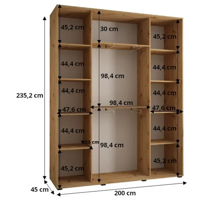 Skriňa Lanko 1-200 (45) čierna