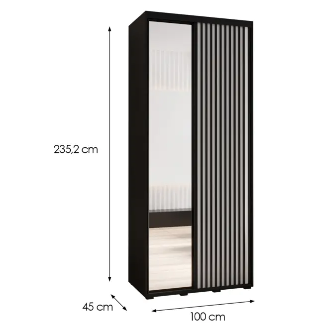 Skriňa Lanko 2-100 (45) čierna/biela,2