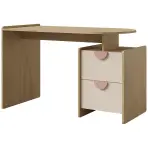 Písací stôl Lexi 12l/P Cremona/Macadamia/Ružová