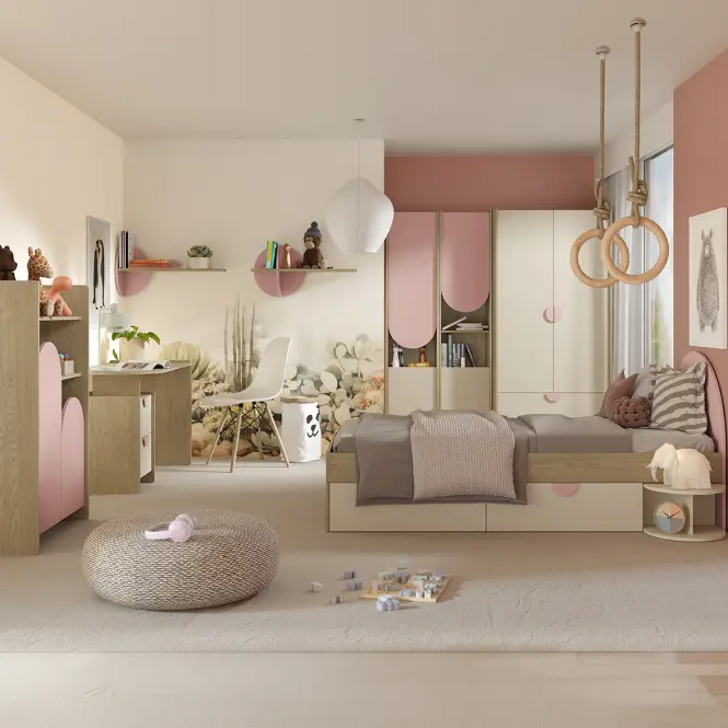 Posteľ Lexi 13l/P Cremona/Macadamia/Ružová,3