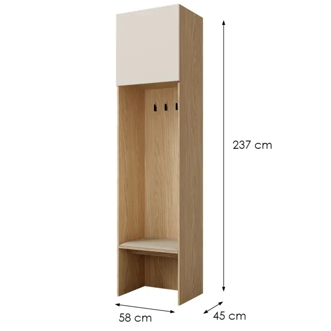 Regál Soreno 58 Prírodný dub/Macadamia