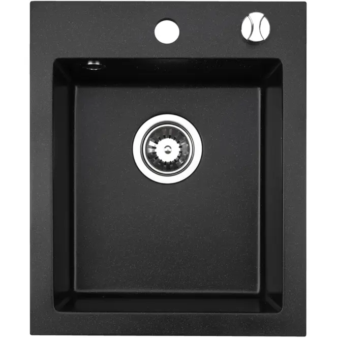 Granitový drez Lot čierny 48x39 + sifón