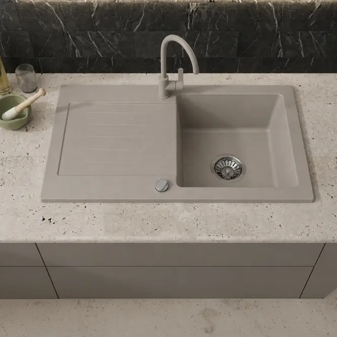 Granitový drez Pico 2 šedý 760x440