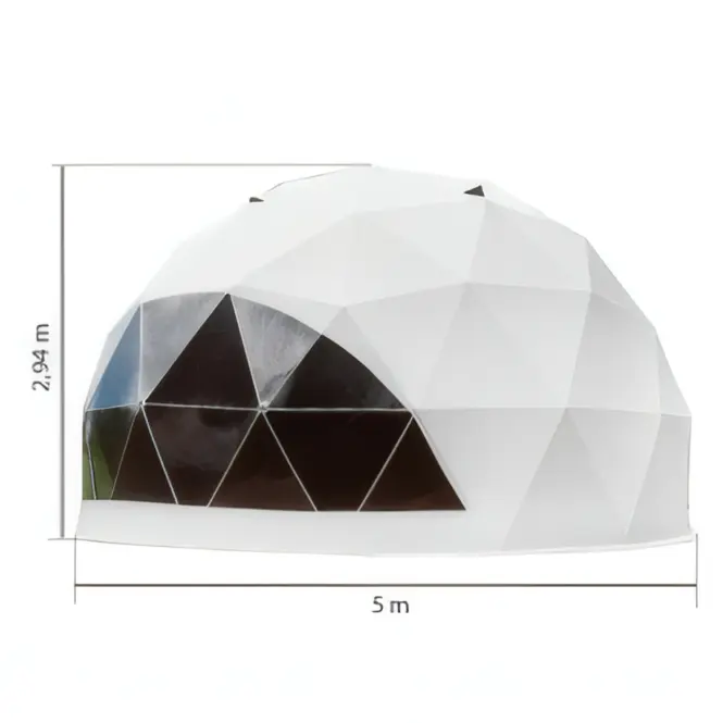 Kupolový stan FI 5M - 20 m2 dvere PVC