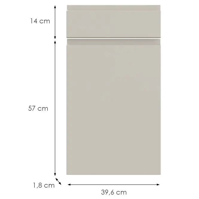 Kuchynská predná časť D40s1 L T8 K943 Kašmír Gri,2