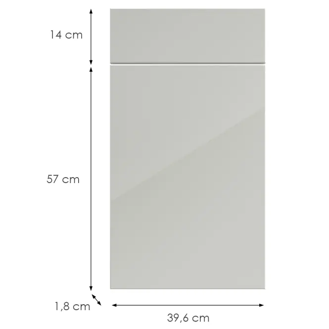 Kuchynská predná časť D40s1(L/P) L9 K900 Bianco Hg Griii,2