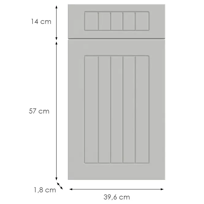Kuchynská predná časť D40s1(L/P)  H5 K252 Biely Gr I,2