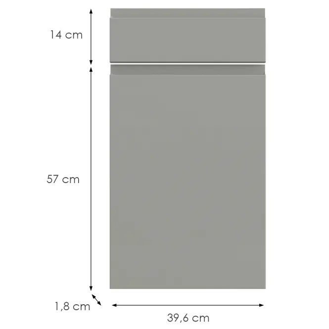 Kuchynská predná časť D40s1 L T8 K261 Sivá Matná Grii,2