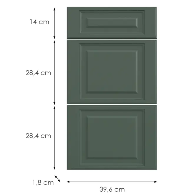 Kuchynská predná časť D40s3  V6 K274 Zelený labrador Gri,2