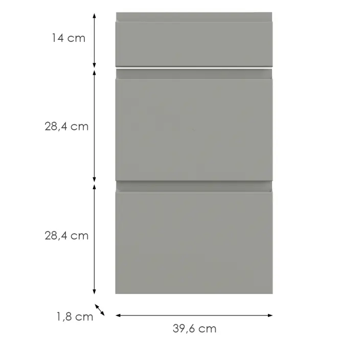 Kuchynská predná časť D40s3  T8 K261 Sivá Matná Grii,2