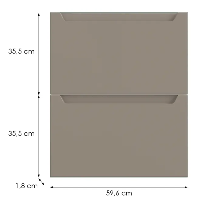 Kuchynská predná časť D60in Q2 K204 Capuccino Matná Gri,2