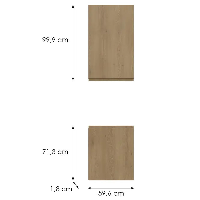Kuchynská predná časť D60pwn L T8 K282 Dub Cremona Grii,2