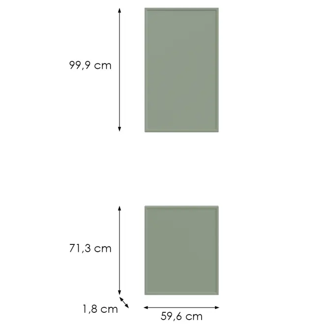 Kuchynská predná časť D60pwn(L/P) O6 K-279 Olivový Grii,2