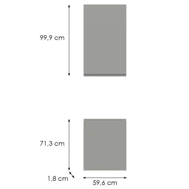 Kuchynská predná časť D60pwn  P T8 K261 Sivá Matná Grii,2