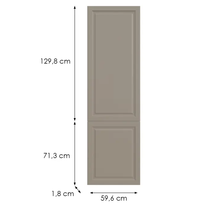 Kuchynská predná časť D60r(L/P)  V6 K257 Kašmír Matná Grii