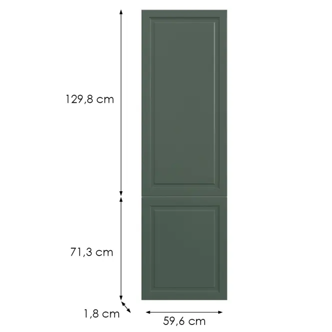 Kuchynská predná časť D60r(L/P)  V6 K274 Zelený labrador Gri