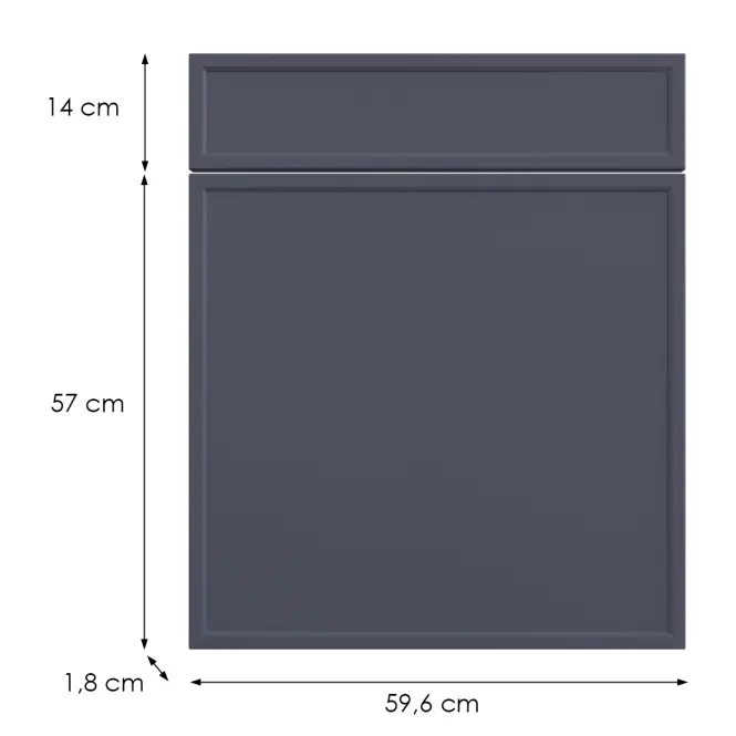 Kuchynská predná časť D60s1(L/P) O6 K273 Granát Gri