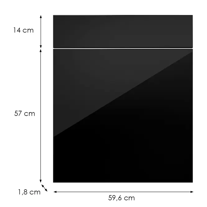 Kuchynská predná časť D60s1(L/P) L9 K165 Čierna Hg Griii,2