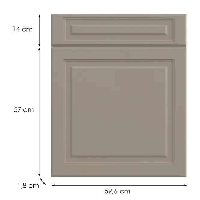 Kuchynská predná časť D60s1(L/P) V6 K257 Kašmír Matná Grii,2