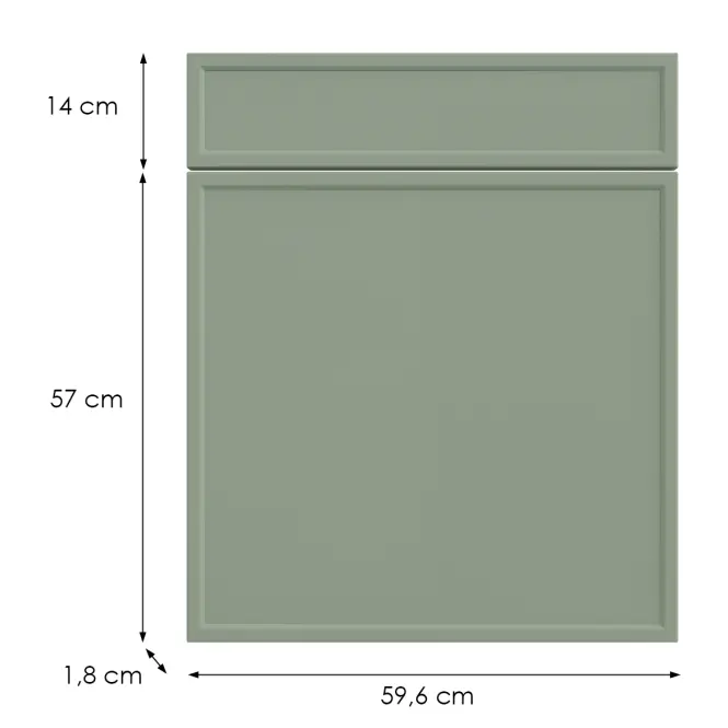 Kuchynská predná časť D60s1(L/P) O6 K-279 Olivový Grii,2