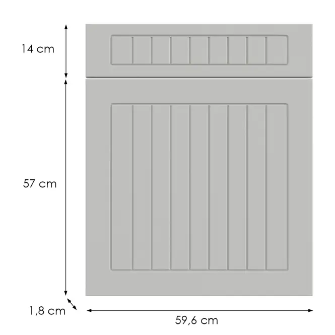 Kuchynská predná časť D60s1(L/P) H5 K252 Biely Gr I,2