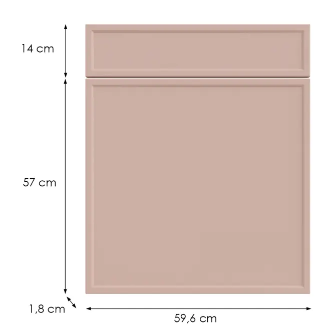 Kuchynská predná časť D60s1(L/P) O6 K276 Antická ružová Gr Ii,2